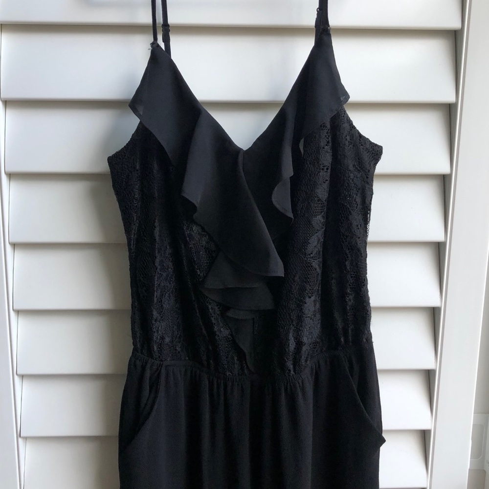 Black full length romper